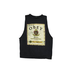 Obey “Genuine Propaganda” Cutoff Sleeveless Sweatshirt – Size M